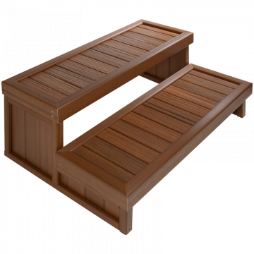 Ступень для СПА бассейна пластиковая двойная с LED подсветкой Brazilian Teak (рис.2)
